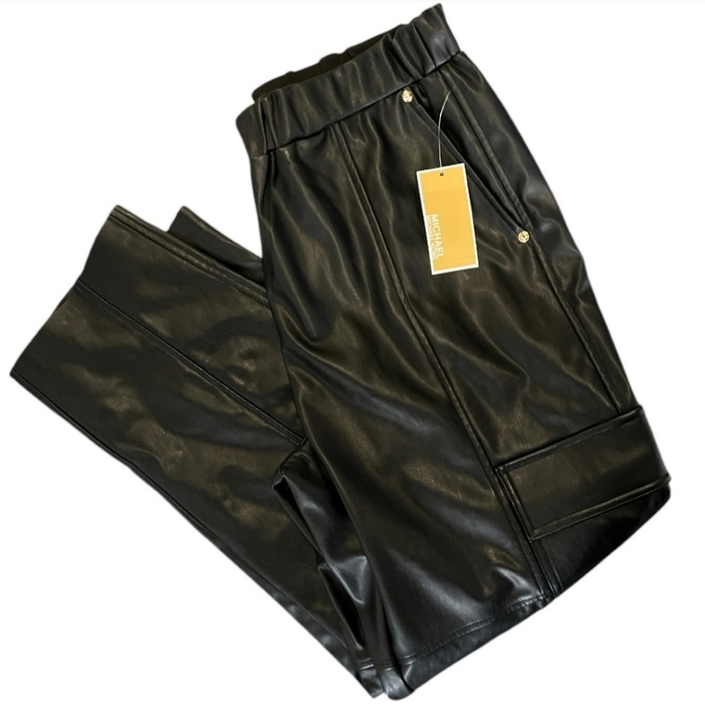 Michael Kors Black Leather Pants Size M